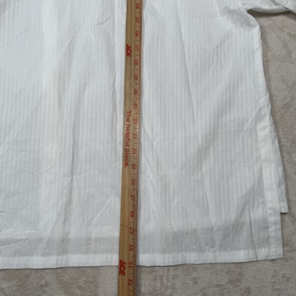 NWT NAP Loungewear Oversized Cotton Blend Button Up Shirt White Women's Size XL - Picture 10 of 10